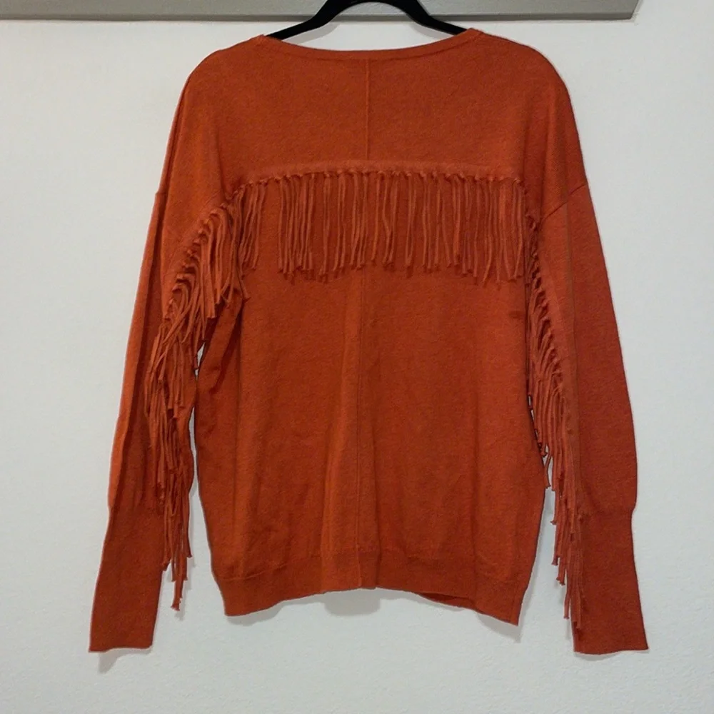 j. society Fringe Sweater in Amber SZ M NWT - Picture 4 of 6